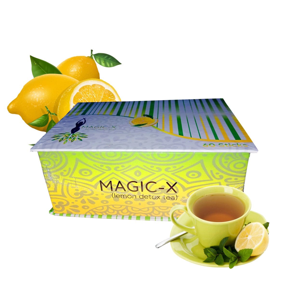Magic X Detox Lemon Tea – Natural Herbal Slimming 60 Bags | Fat Burn & Refresh natural detox product for weight loss